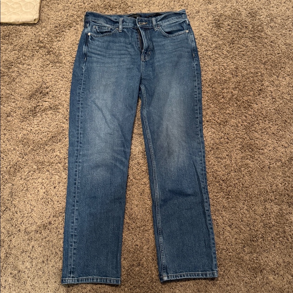Banana Republic High-Rise Straight Blue Jeans